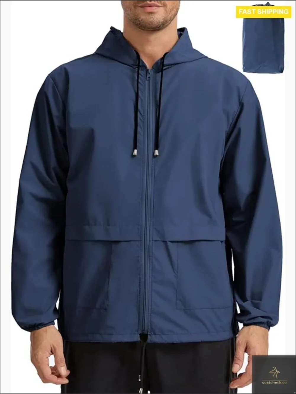 Lightweight Waterproof Rain Jacket with Hood Packable Windbreaker Hiking